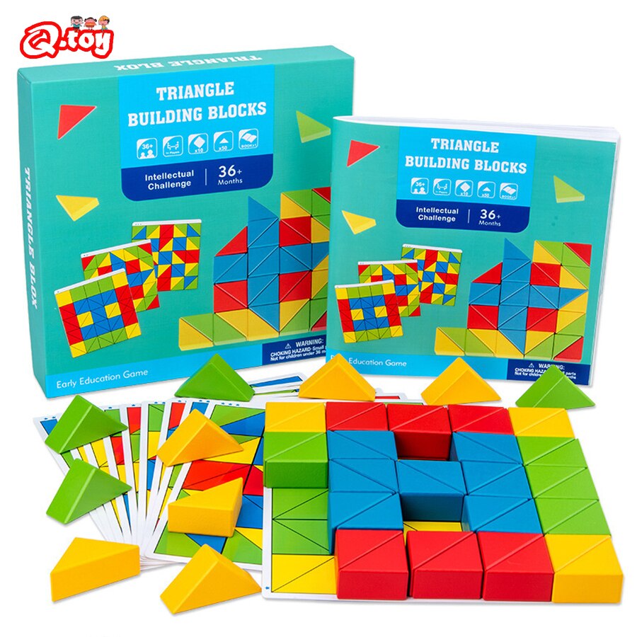 Creativo Triangolo Blocco di Legno Di Puzzle di Logica Thicking Gioco di Costruzione-Blocchi di Giocattoli Educativi per I Bambini