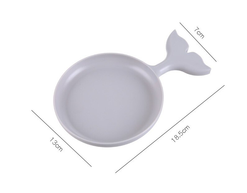 Plateau de service de plateau d'apéritif rond de alimentaire léger avec poignée de queue de poisson pour fruits de collation de Sauce belle