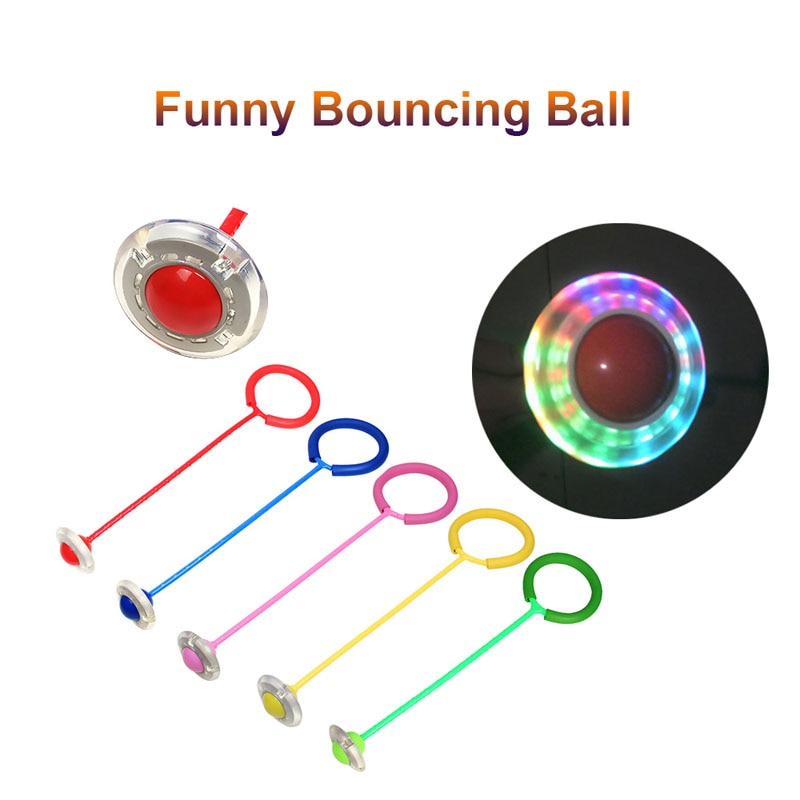 Kinderen Gloeiende Stuiterende Ballen Een Voet Knipperende Jumping Touw Bal Kleurrijke Enkel Overslaan Bal Fitness Sport Swing Bal Speelgoed