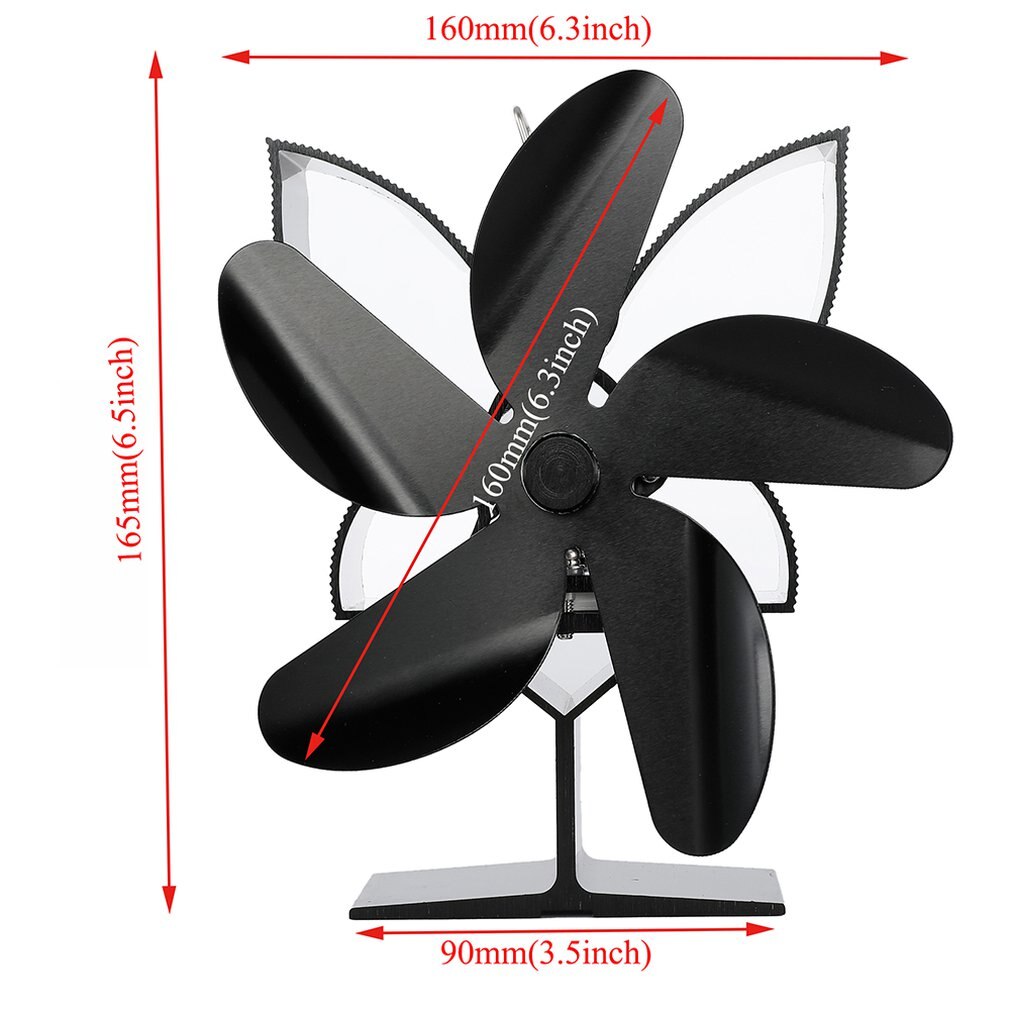 SF201S Thermal Power Fireplace Heater Five Blades Fireplace Heating Fan Efficient Air Heater Low Noise Fan