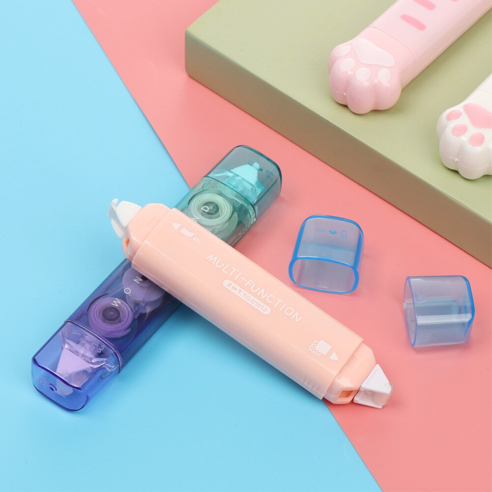 Portable Correction Tape Refillable Point Glue Two In One Dots Stick Roller Double Sided Adhesive School Office Supplie
