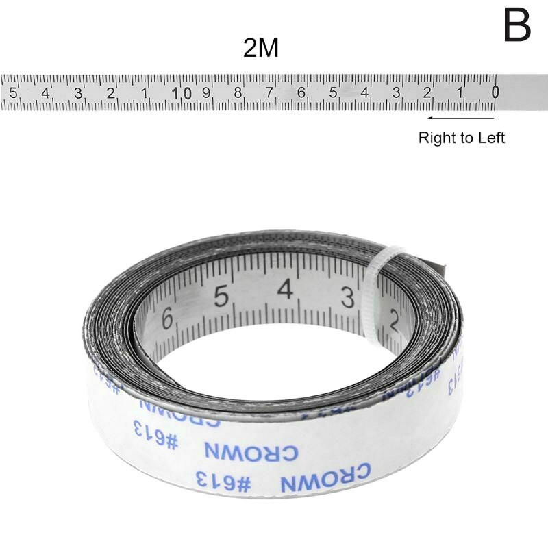 Stainless Steel Miter Track Tape Measure Self Adhesive Metric Scale Ruler CLH@8: B 2M