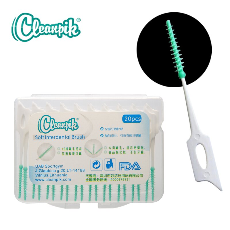 20 stk blødt massage tandkød tandkød interdental børste tandstikker tandbørste tandtråd tandtråd pluk tand rent værktøj