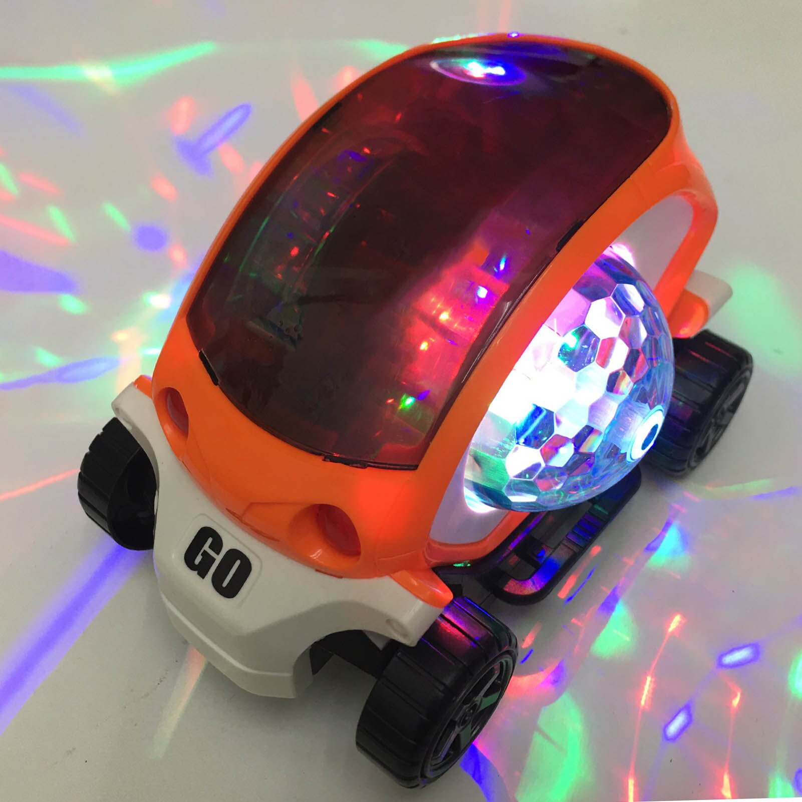 Plads kapsel bil med kølig belysning musik projektion lampe børn legetøj jul og år børn