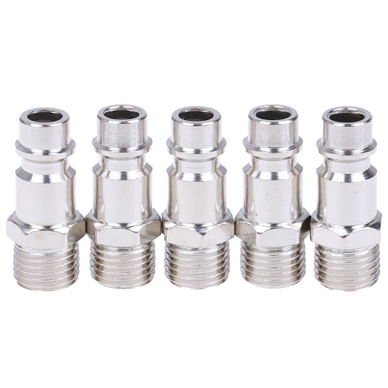 5pcs 1/4" 33*11mm Copper Iron Euro Air Line Hose Fitting Quick Release Air Compressor Connector