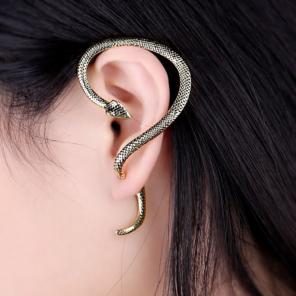 LUKENI 5Pcs/Lot Jewelry Earrings Punk Snake Long Ear Cuff Earrings For Women And Men EJ004