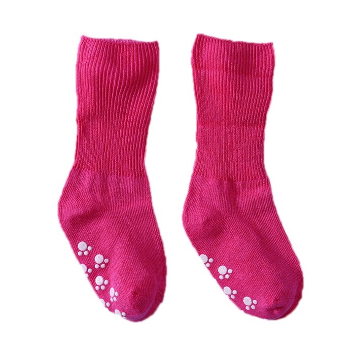 Antislip Cotton Breathable Children Socks Infant Baby Girls Boys Candy Color Comfortable Socks For 13 Year kids: red / M