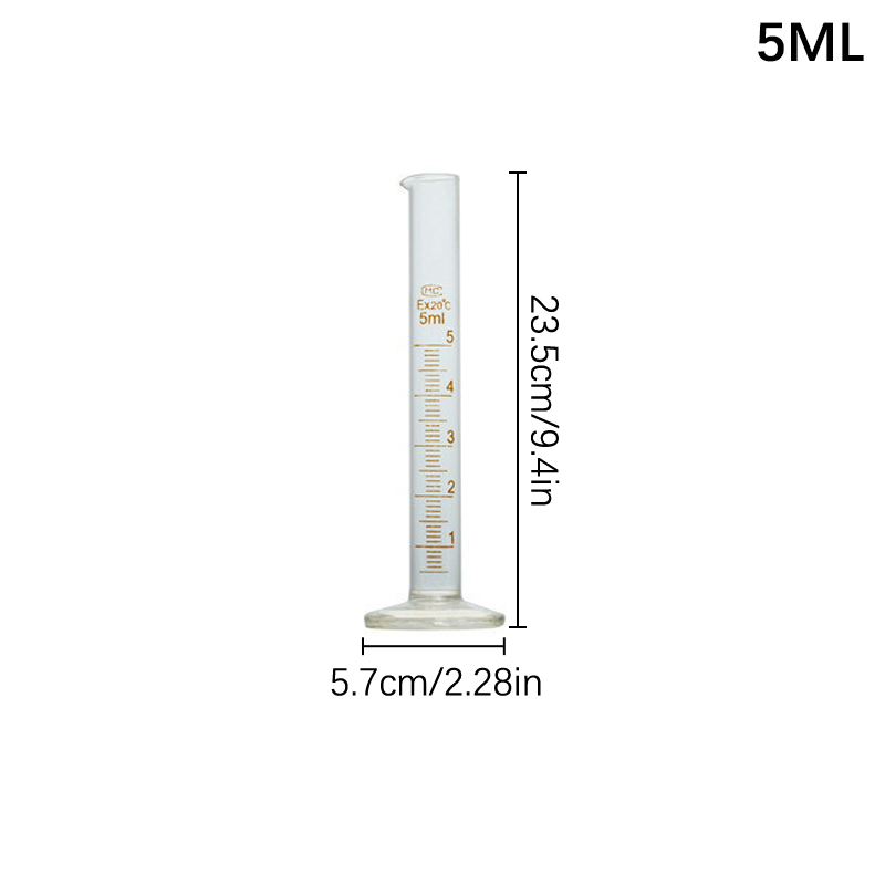 Profesjonalny, gruby szklany cylinder miarowy z podziałką, narzędzie robić laboratorium, 1 sztuka, 5 ml, 10 ml, 25 ml, 50 ml, 100 ml cylinder miarowy: BIAŁY
