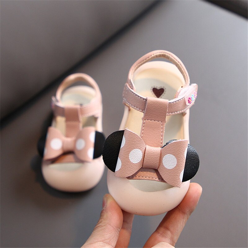 Aogt Zomer Meisje Baby Schoenen Leuke Strik Prinses Sandalen 0-3 Jaar Oude Baotou Anti-Kick Zachte bodem Baby Meisjes Sandalen: Roze / 23 (Insole 14.5cm)