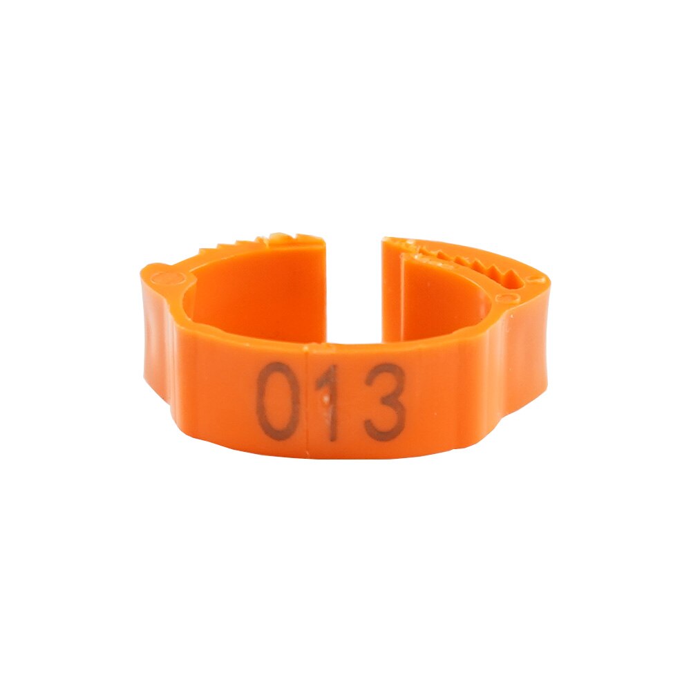 30PCS Numbered Poultry Chicken Leg Band Clip-on Adjustable Buckle Ring For Animal Duck Pigeon Goose Digital Label 6 Colors: Orange (30pcs) / 001-030 Numbers