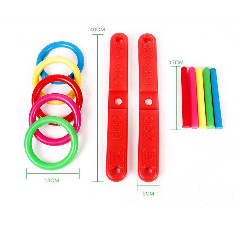 Funny Kids Outdoor Sport Toys Hoop Ring Toss Plastic Ring Toss Quoits Garden Game Pool Toy Outdoor Fun Set #YL