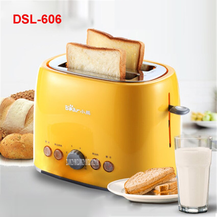 DSL-606 220V/50 Hz Electric Toasters Breakfast Maker Full-automatic 2 pieces Bread Toasting Machine food grade PP Material shell