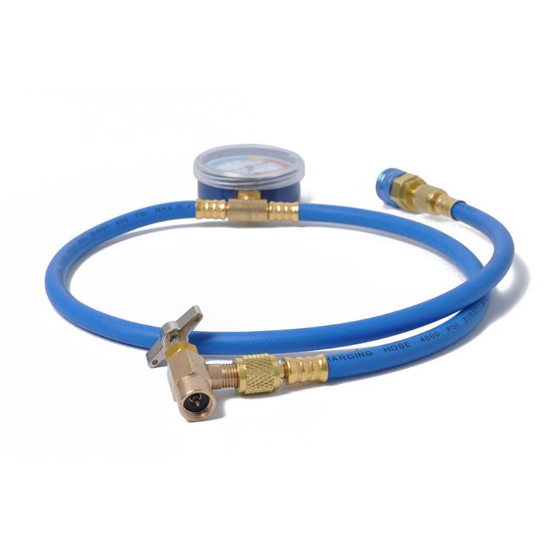 Accesorios para el coche AC aire acondicionado R134A, manguera de recarga de refrigerante con Kit de medición de calibre de presión, herramienta de diagnóstico automático de cobre