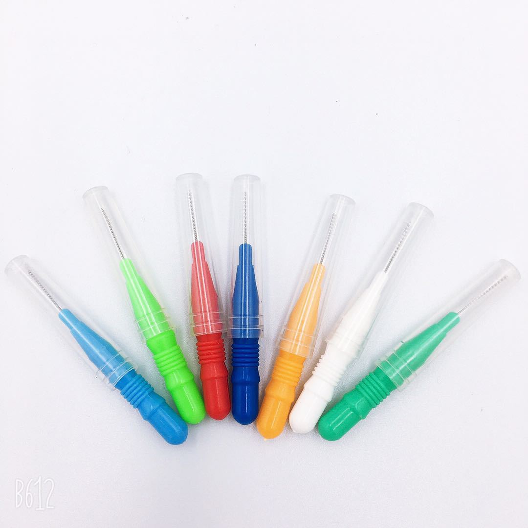 Palillo de dientes para el cuidado, cepillo Interdental, aparatos ortopédicos para encías, palo de hilo Dental suave, palillo de dientes, herramientas de limpieza para el cuidado bucal, portátil y práctico: YELLOW