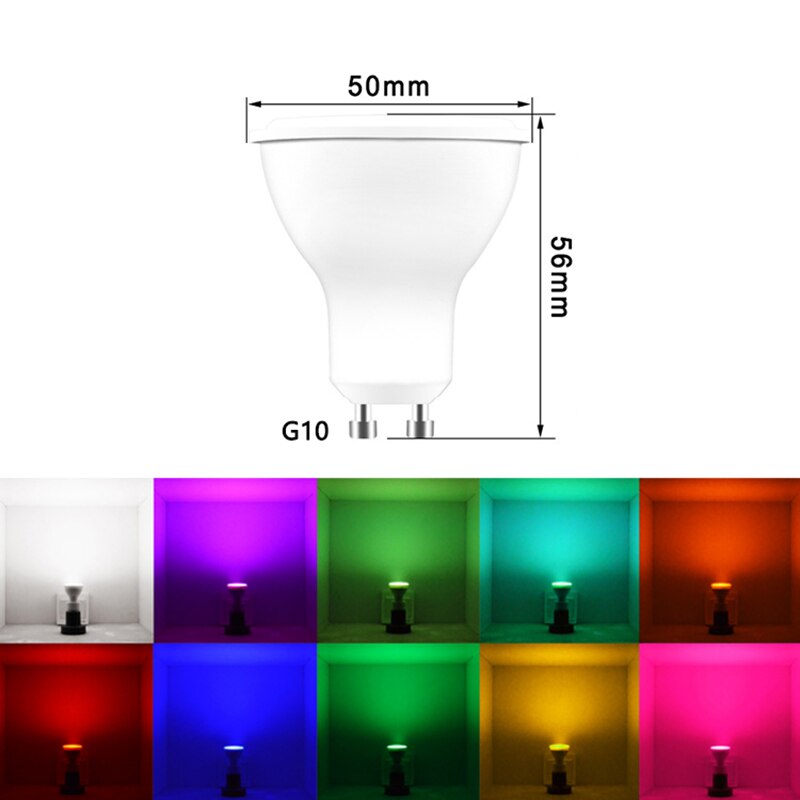 5W GU10 Led Smart Wifi Lamp Rgb + Cw (2700K-6500K) dimbare Licht Voor Google Thuis