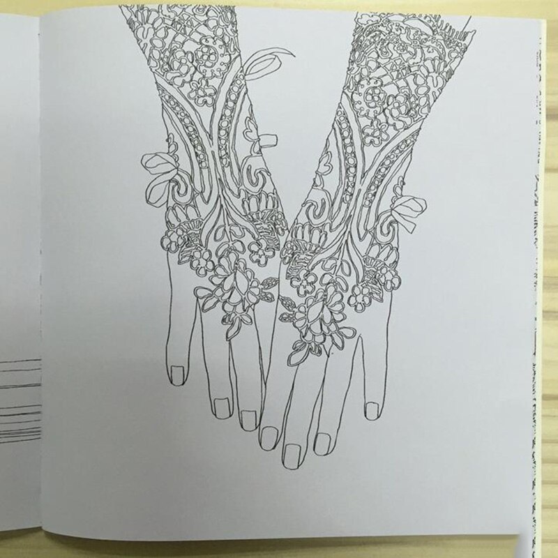 4pcs / lot 24 Pages English Coloring Books For Adult Kids Hand-drawn Relieve Stress Graffiti Painting Libros