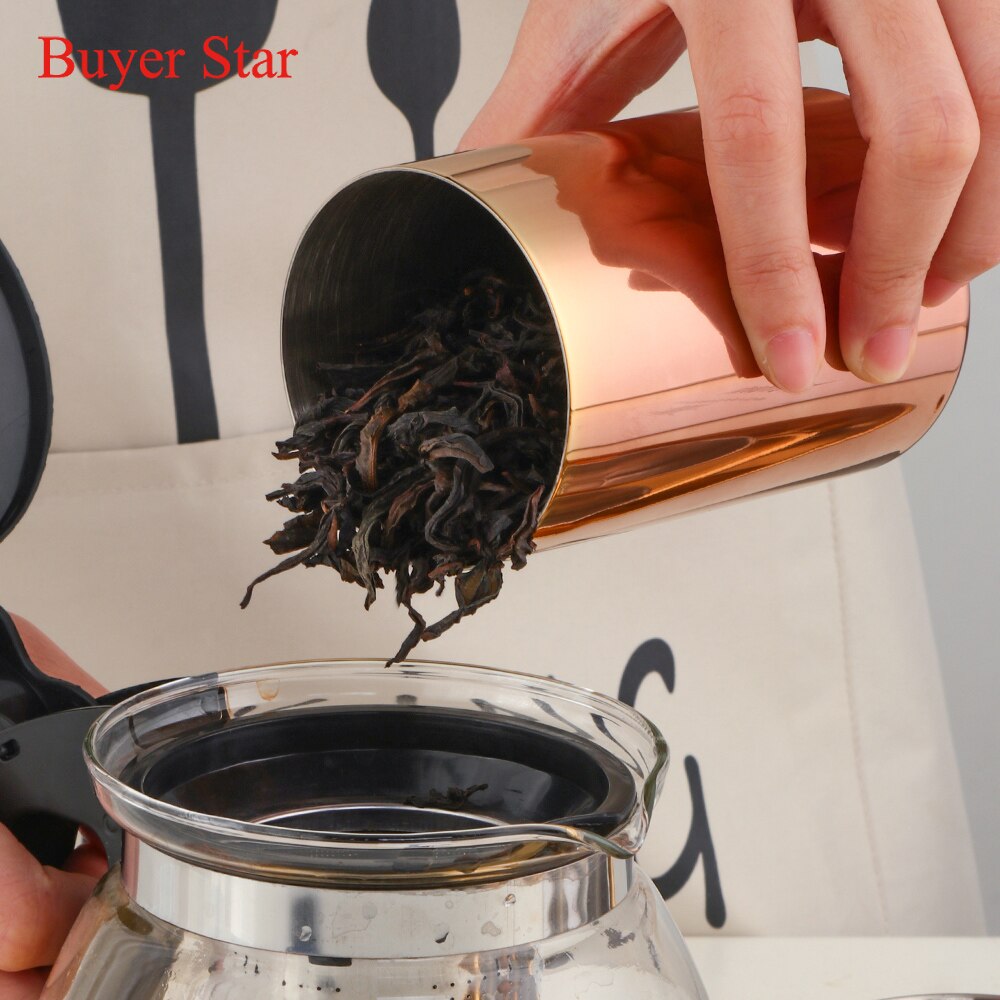200ml Gold Tea caddies Stainless steel tea Box Jar Storage Holder table-top Metal tea canister Candies Cans Teaware containers