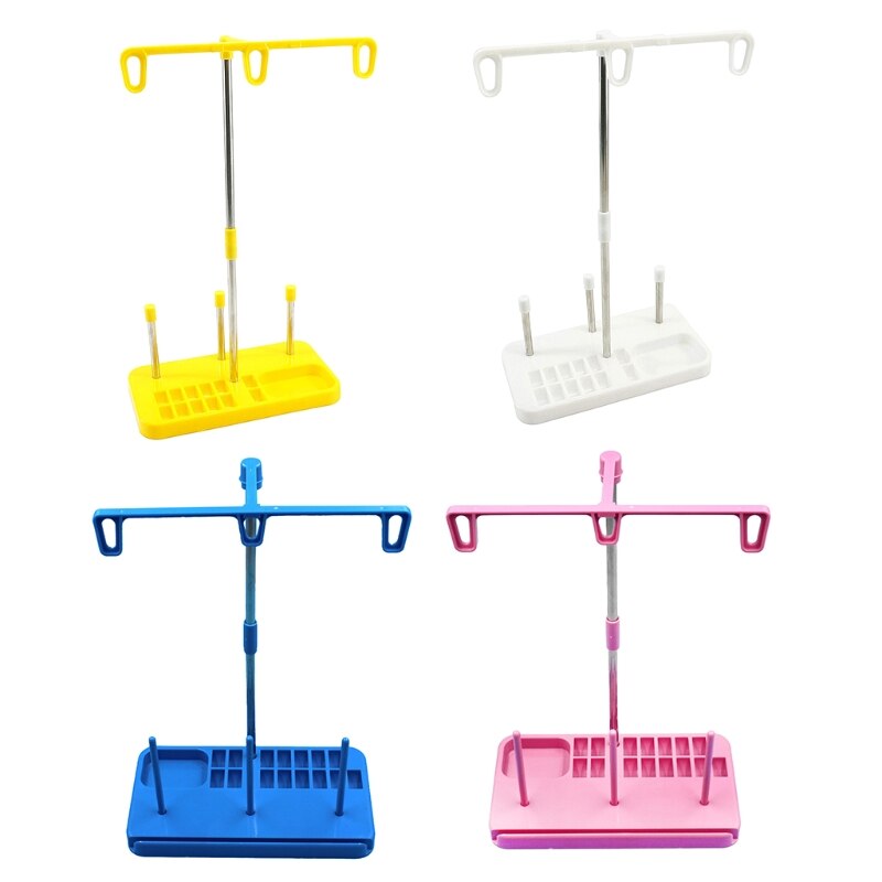 3 Spools Holder Stand Plastic Detachable Sewing Machine Accessories Embroidery Thread Rack Storage for Domestic