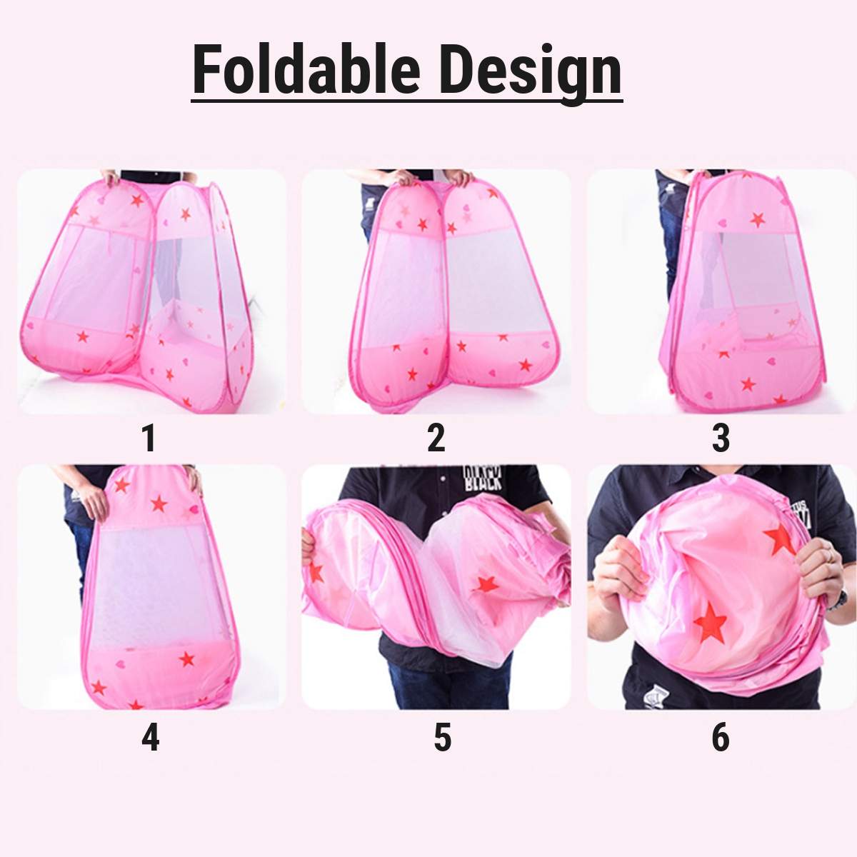 Pink/Blue Castle Tent Kids Boys Girls Children Funny Play Portable Princess Prince House Fairy Home Playhouse 120cm*90cm*70cm