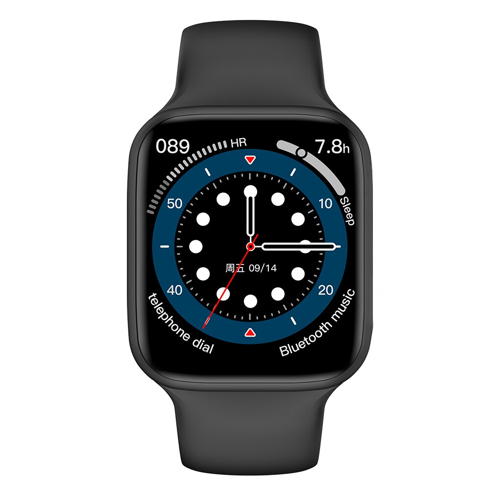 COBRAFLY IWO M33 W506 Smart Watch 1.75 inch Square Screen Bluetooth Call IP68 Waterproof Watches ECG Body Temperature PK W56 W66: Black Silicone