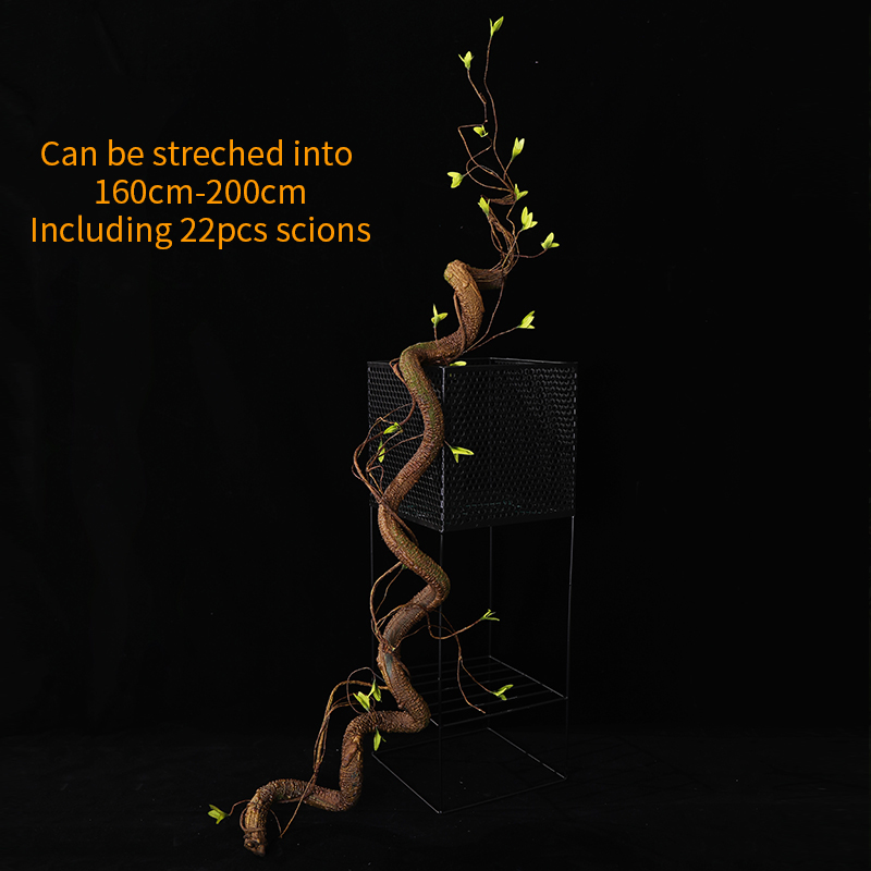 Flexible Artificial Tree Twigs Vine Branches Silk Plants Trunk Liana With Leaves For Home Wedding Garden Wall Hanging Decoration: Olive