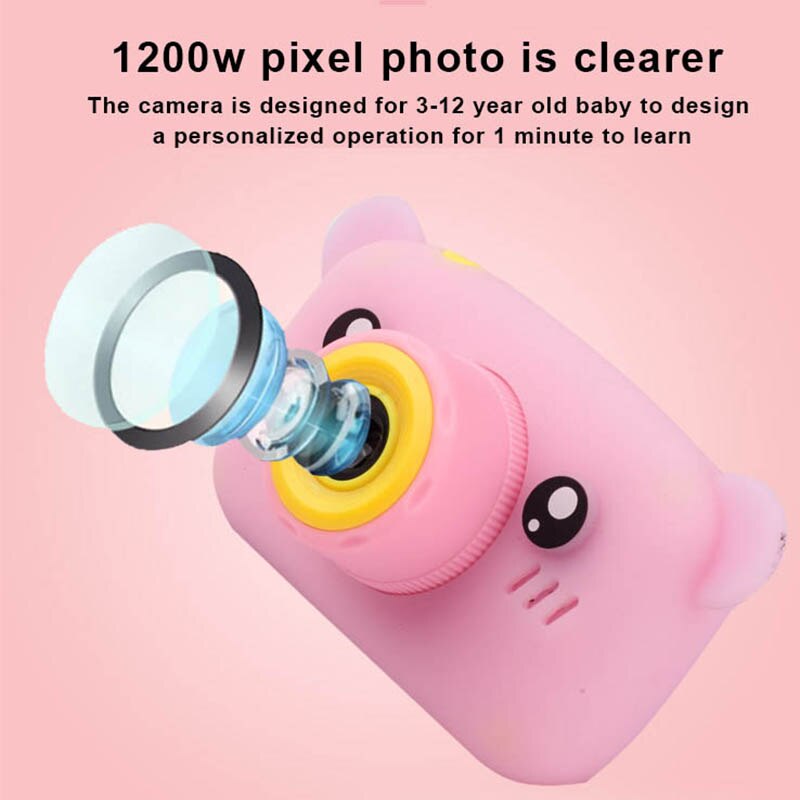 Child camera HD digital Dual camera 2 inch cute cartoon Kid Camera toys children birthday 1200w child toys Camera