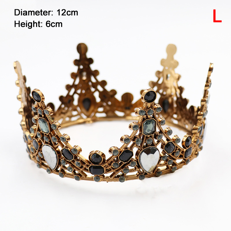 Round Crown Cake Topper Decoration Wedding Cake Queen Tiaras Princess Home Birthday Cake Decorative Party Supplies: plum