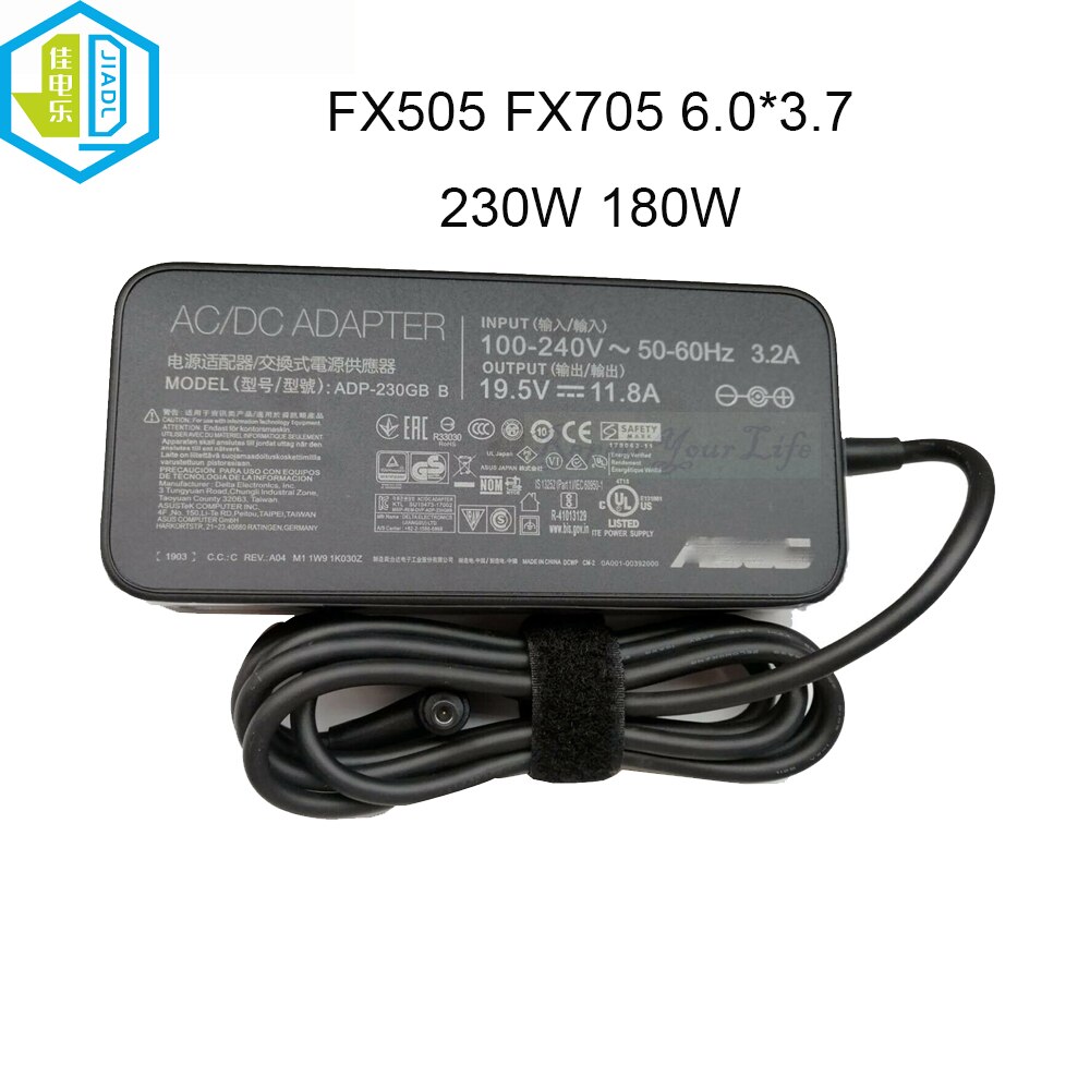 Pc Gamers Laptop Ac Adapter Oplader Voor Asus Tuf Gaming FX505 FX705 FX505GM Dy FX705GD FX505GE 230W 180W 6.0*3.7Mm ADP-180MD F