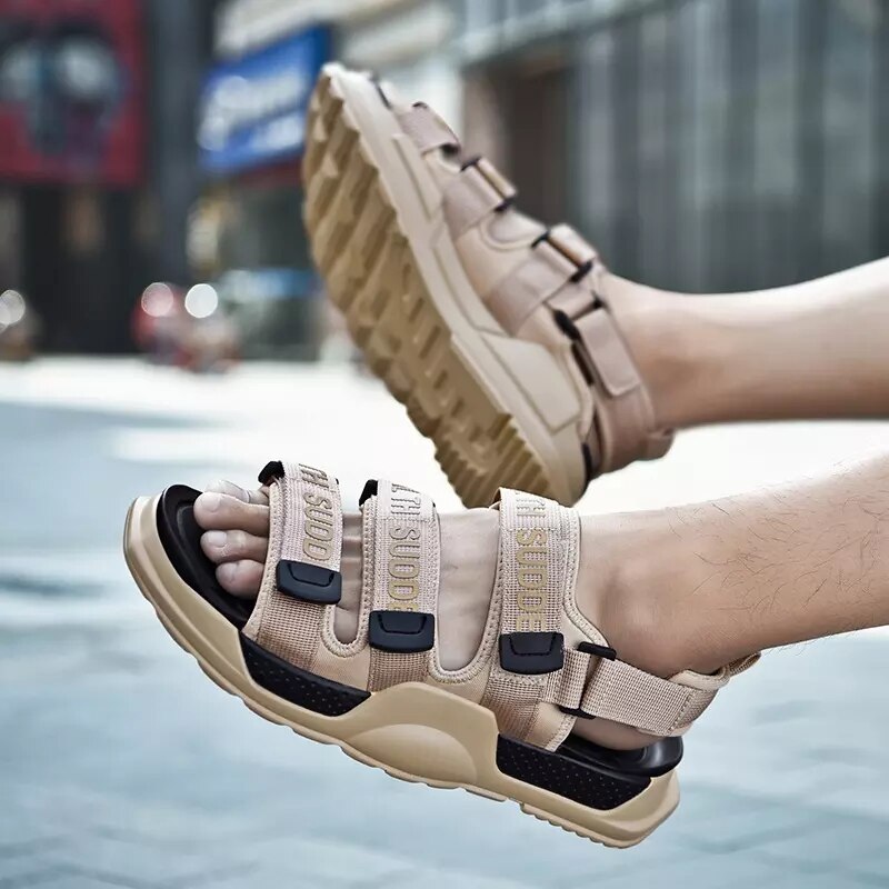 Troadlop gladiator mænd sandaler behagelige strappy sko afslappet sommer fodtøj rom stil strand sko til mænd
