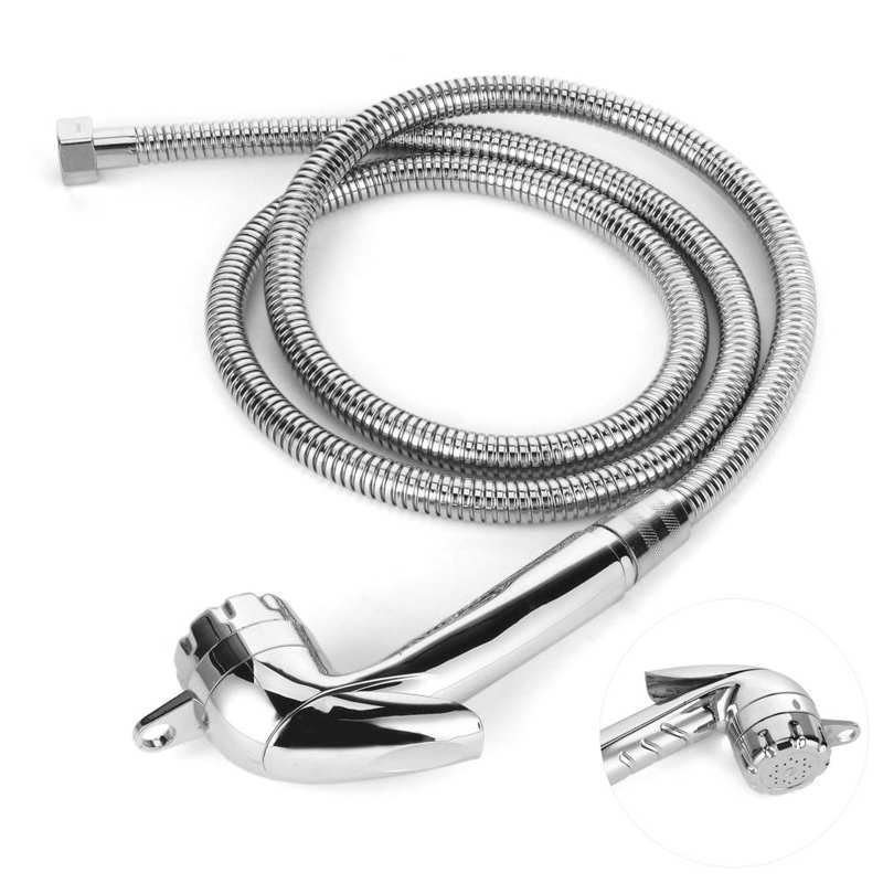 Stainless Steel RV Caravan External Nozzle Water Supply Exterior Shower Head Hose Kit With 1.5m Hose 1/2 Thread RV Styling