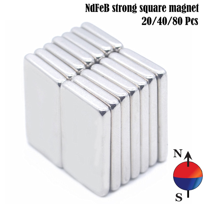 80/40/20 Pcs N42 Super Sterke Zilver Blok Vierkante Zeldzame Aarde Neodymium Magneten 10X5X2 Mm Krachtige Neodymium Magneet
