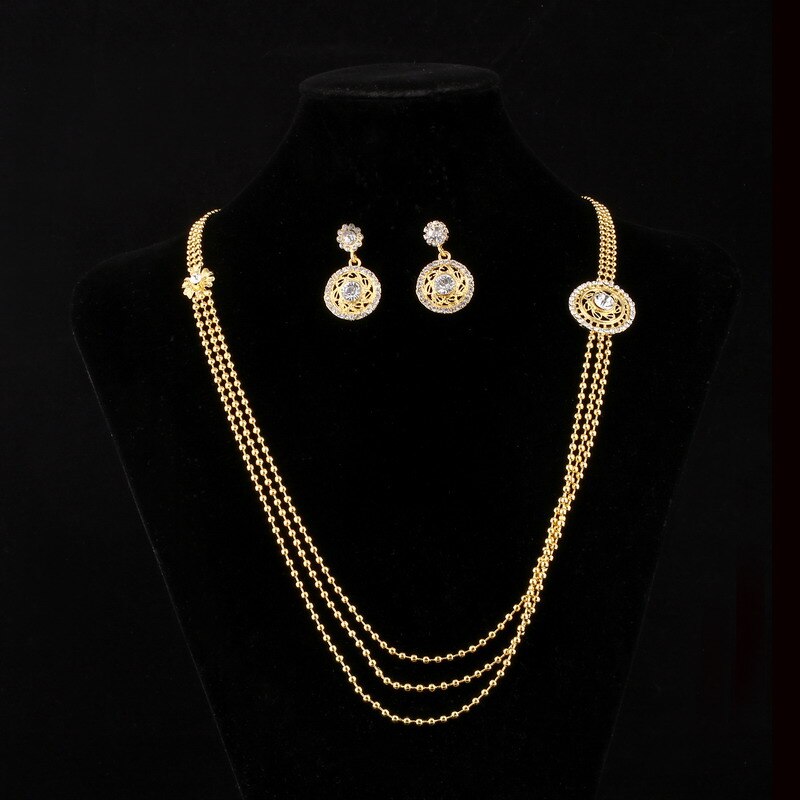 ZOSHI Bridal Nigerian Wedding African Beads Jewelry Set Dubai Gold Jewelry Set for Women: F777