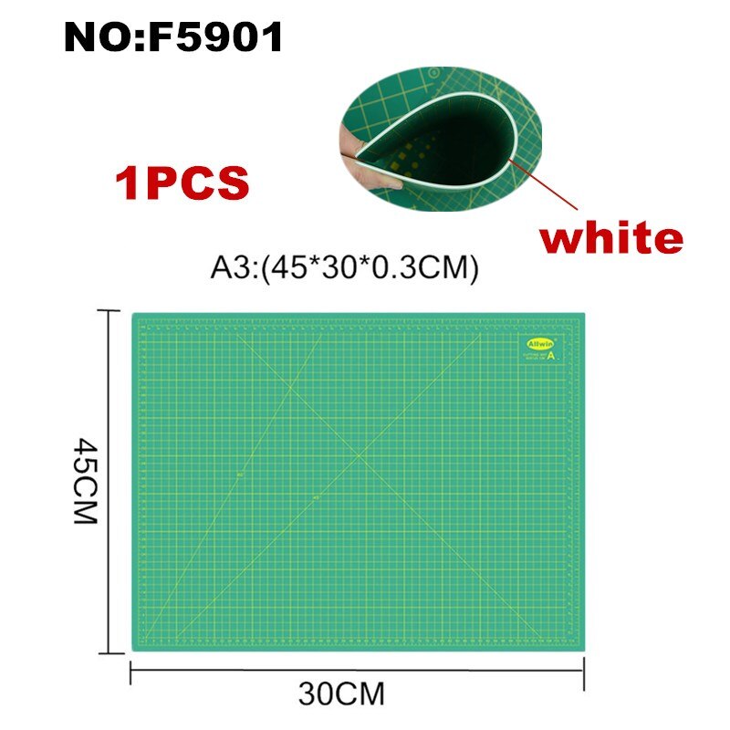Art Self Healing PVC Cutting Mat, Double Sided, Gridded Rotary Cutting Board for DIY Craft, Fabric,Sewing, Scrapbooking Project: F5901 1PCS A3
