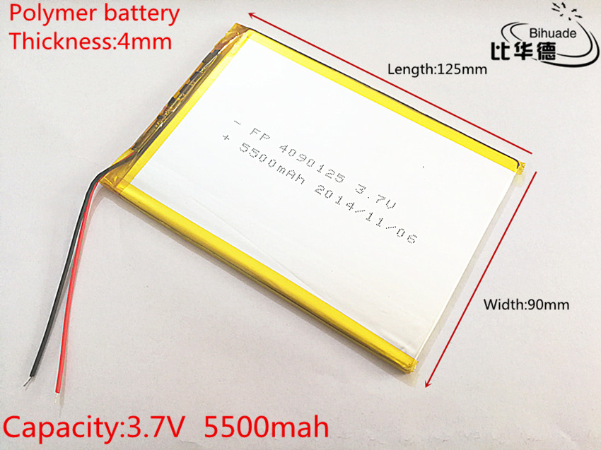 Lithium polymeer batterij 3.7 V 4090125 tablet batterij 5500 mah elke universele oplaadbare voor tablet pc 8 inch 9 inch 10 inch