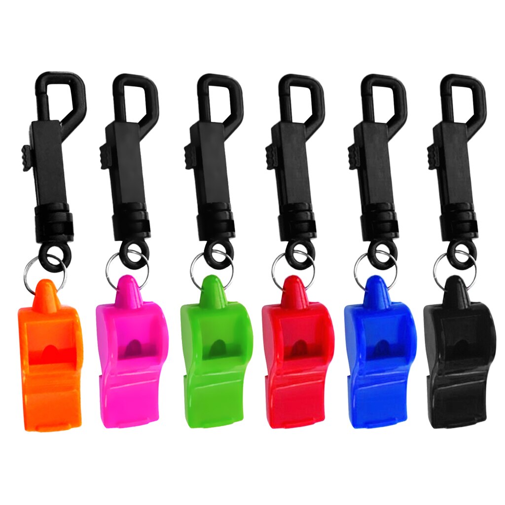 6x buceo snorkel silbato de seguridad submarino con cinturón de broche Clip