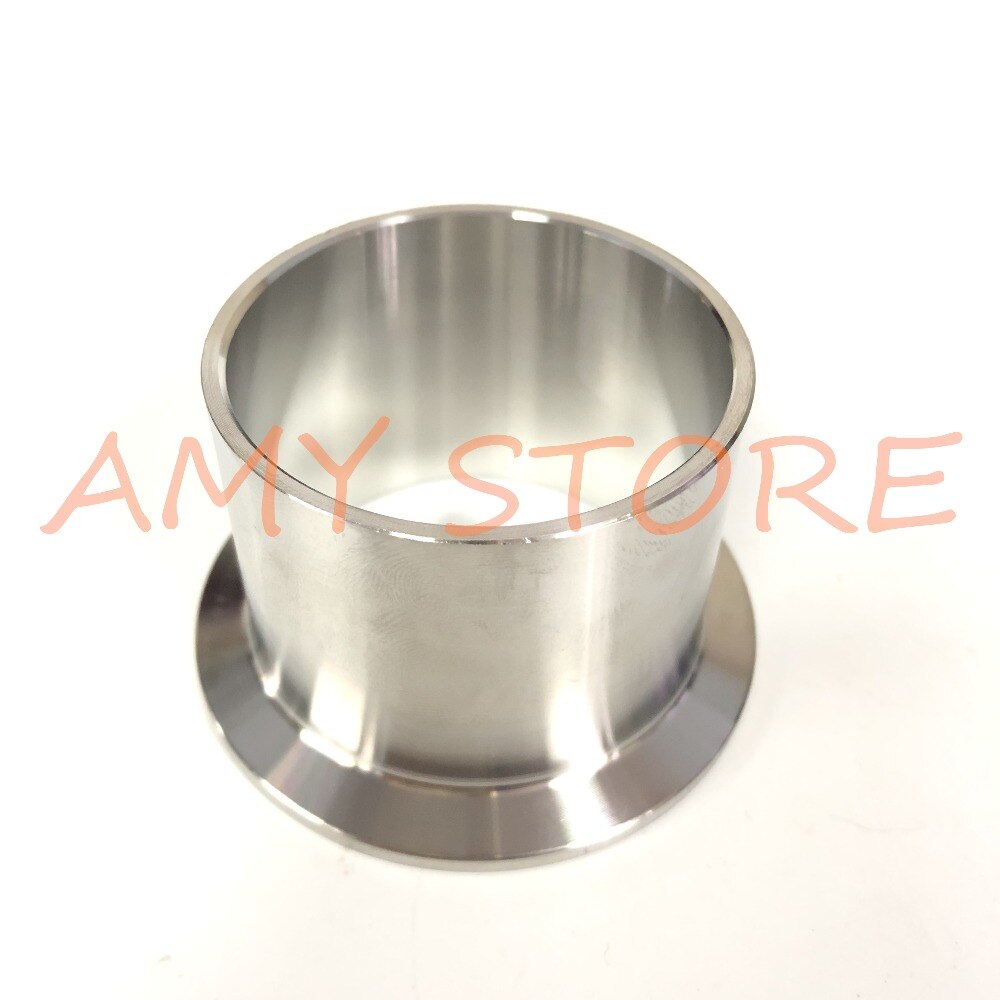 51mm 2" Tube OD x 2" Tri Clamp x 40mm Height SS304 Stainless Steel Sanitary Weld Ferrule Connector Pipe Fittings Ferrule OD:64mm