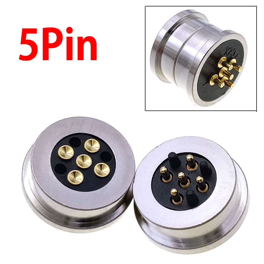 1 Paar 1P 2P 3P 4P 5P DC Magnetischer pogo-Stift-Stecker Pogopin Männlich Weiblich 2A Wasserdichte Hochstrom-Federbelastete Steckdose: Elfenbein