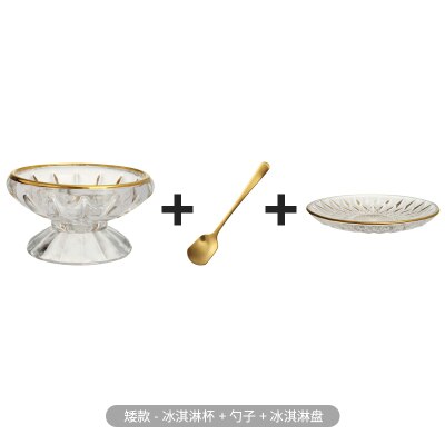 Glass ice cream cup dessert smoothie milkshake ice cream cup saucer ice cream glass bowl: 115-KL7