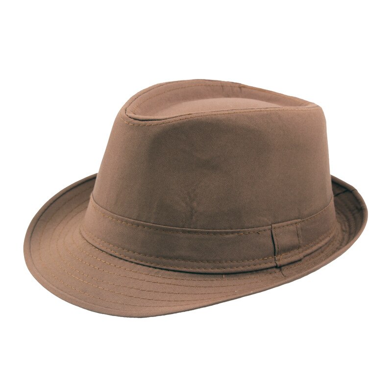 Sombrero de Jazz de Color sólido para hombre, paño al aire libre, para escenario, primavera y verano: Caqui