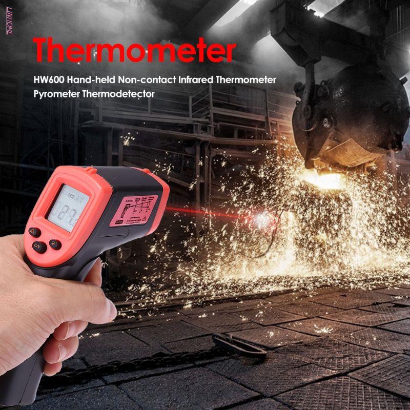 Digital HW600 Thermometer Gun ℃/℉ Industrial Pyrometer Temperature Meter -50~600℃ / -58~1122℉