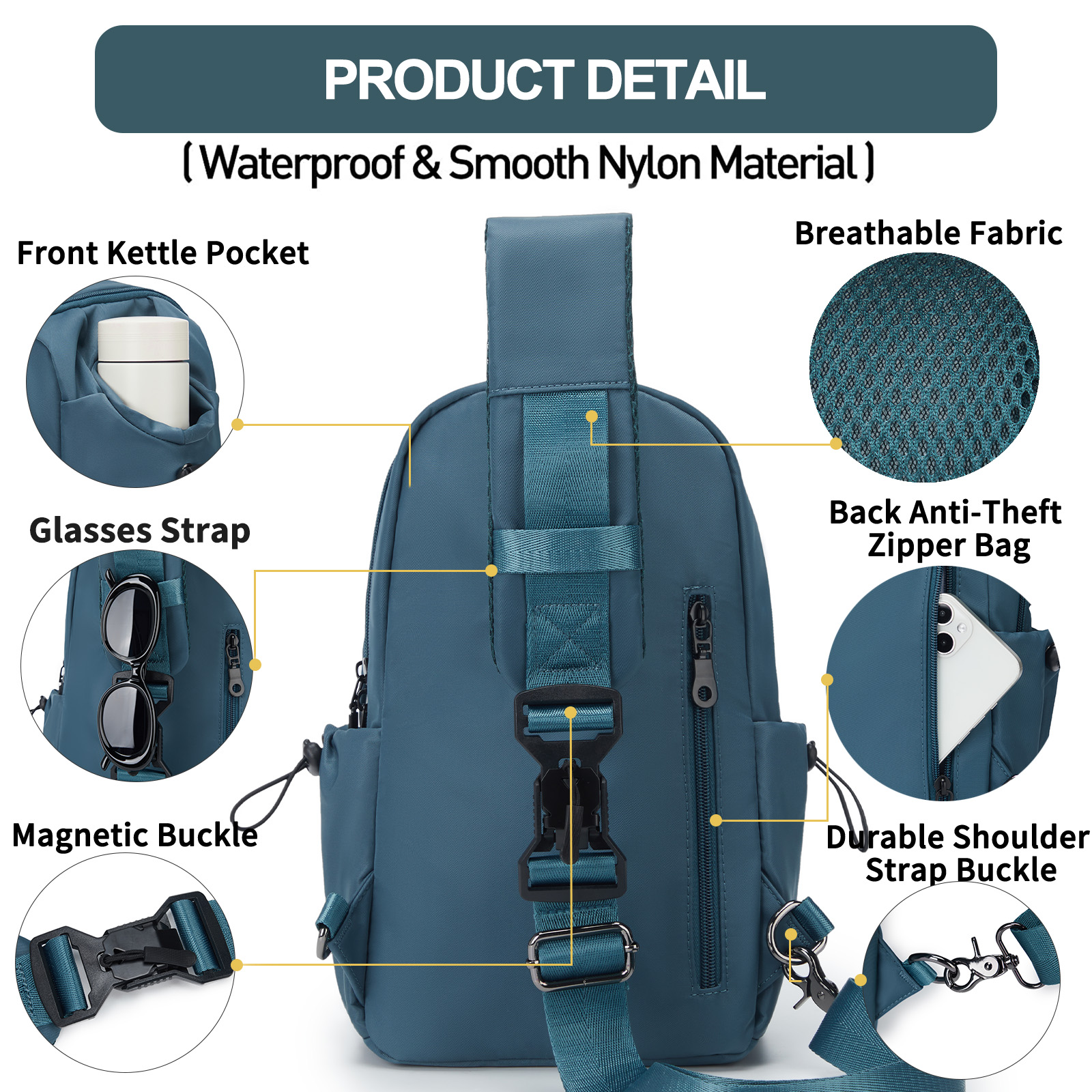 Ryanair Backpack 40x20x25 Cabin Bag Travel Backpack for Men Women Hand Luggage, Anti-Theft Crossbody Bag Chest Sling Backpack