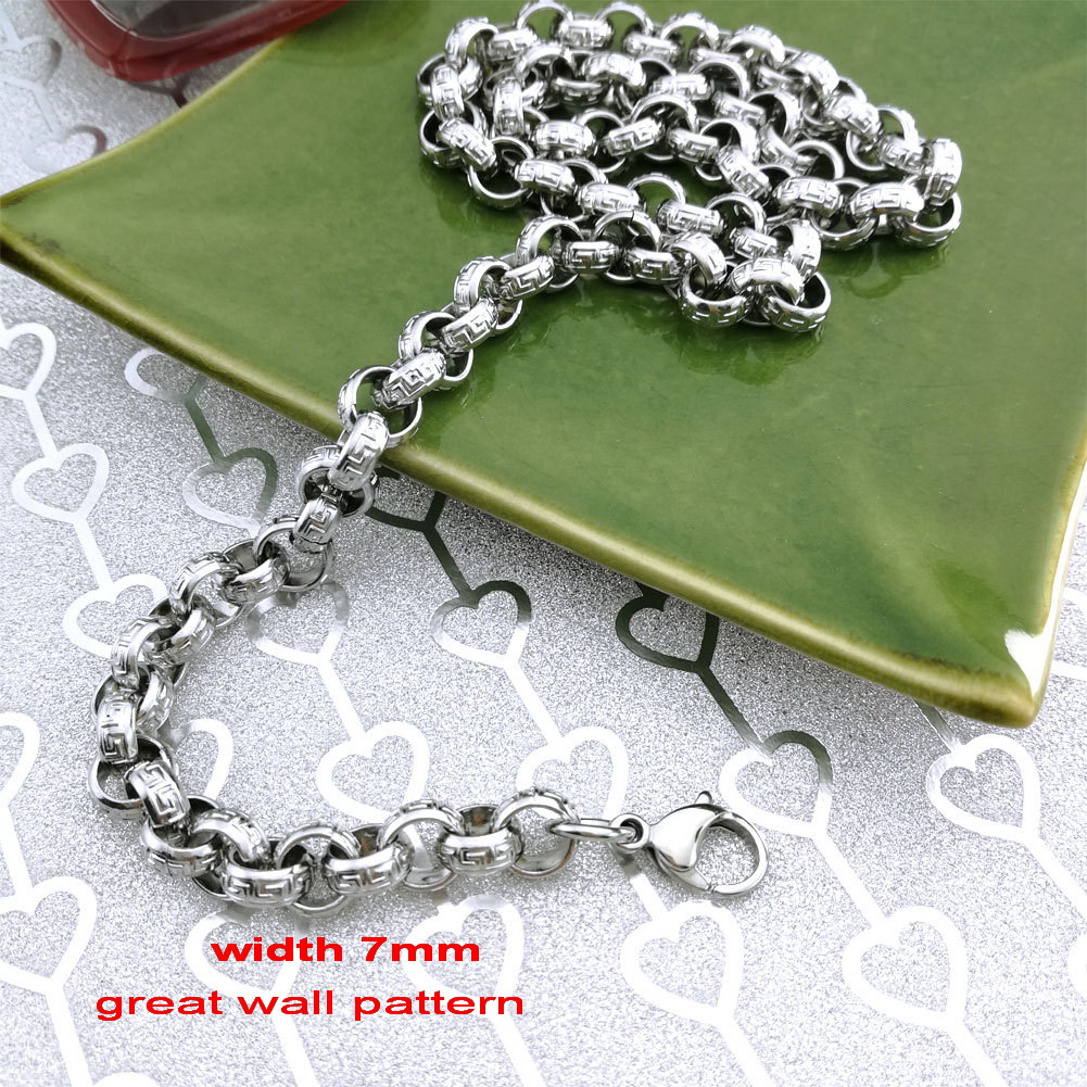 Rvs Rolo Ketting Motorfiets Stijl Armbanden Mode Punk Bangles Sieraden Ketting Armband Voor Mannen: Roest Rood