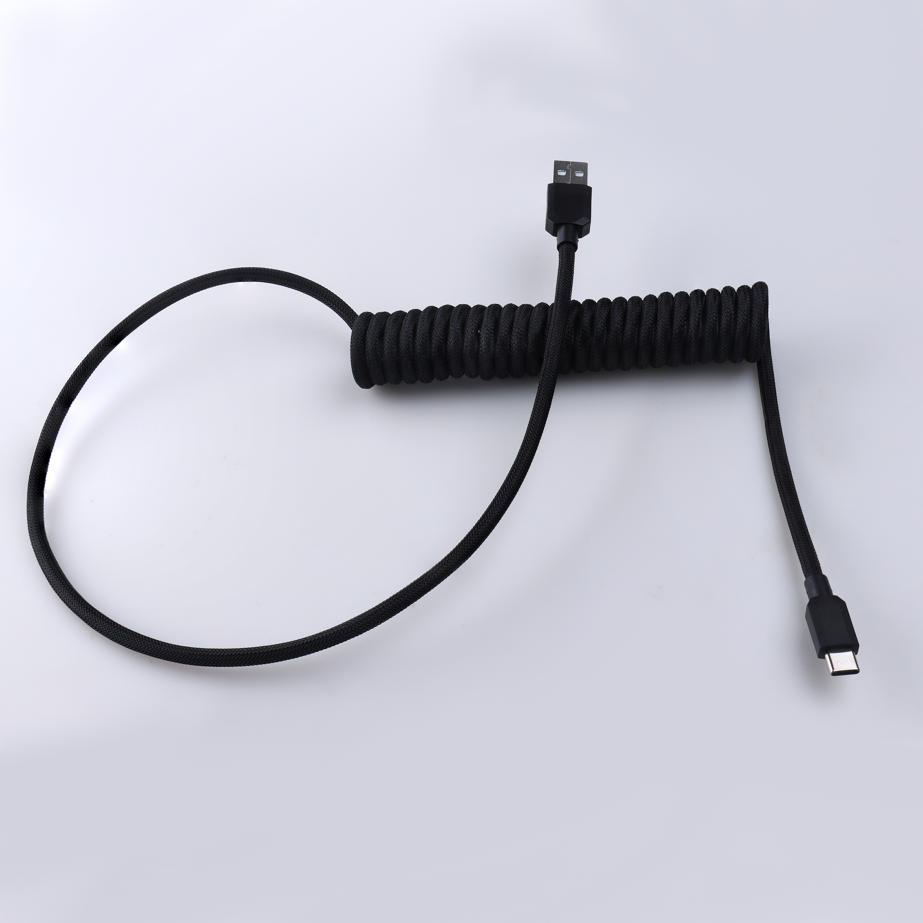Lano mekanisk tastatur datakabel type-c til usb spiralfjær aviator-ledning 2.5-3m: Brun