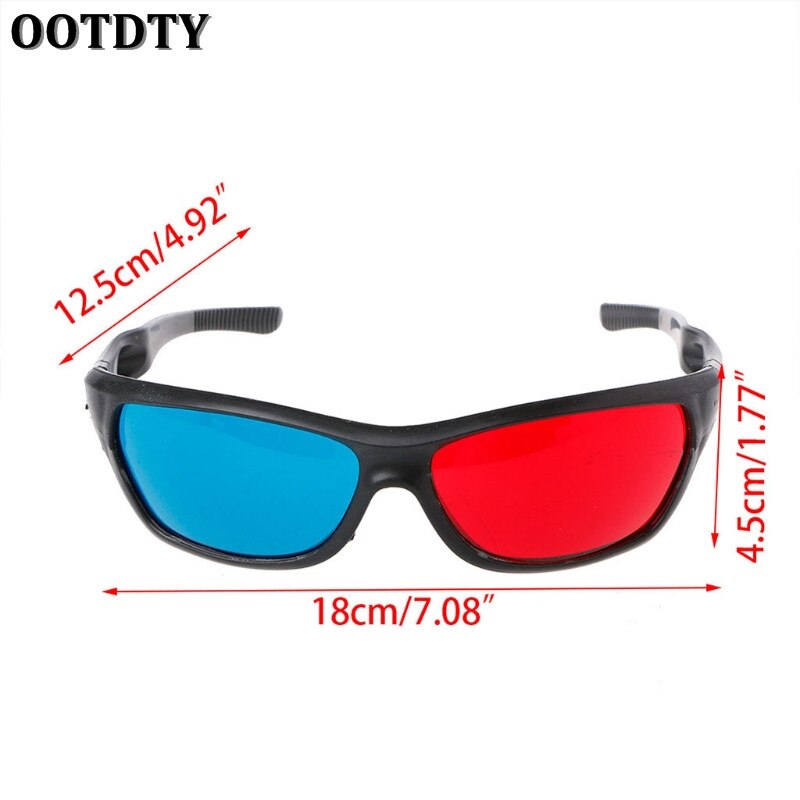 OOTDTY-gafas 3D Anaglyph para juegos de películas, DVD, vídeo y TV, marco blanco Universal, rojo y azul