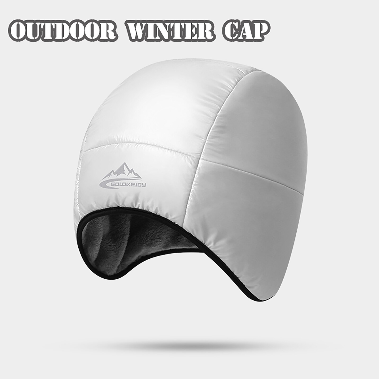 Män kvinnor utomhus vintermössa tjock fleece varm vattentät vindtät cykling skridskoåkning skidåkning mössa cykelhjälm innermössa: Vit