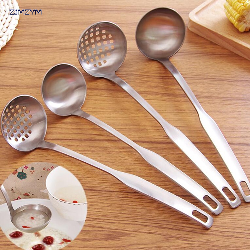 Edelstahl Verdickung Sieb Filter Öl Löffel Griff Suppe Heißen Topf Löffel Küche Gemüse Sieb Kochen Werkzeug