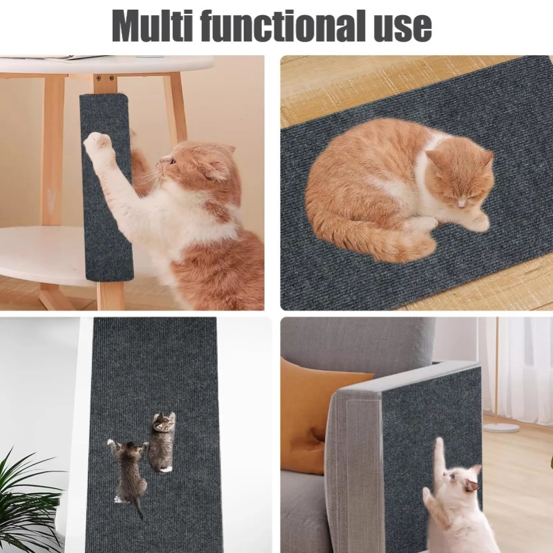 Cat Scratching Mat with Self-Adhesive Trimmable Cat Carpet Cat Scratching Carpet Corner Wall Cat DIY Scratch Furniture Protector