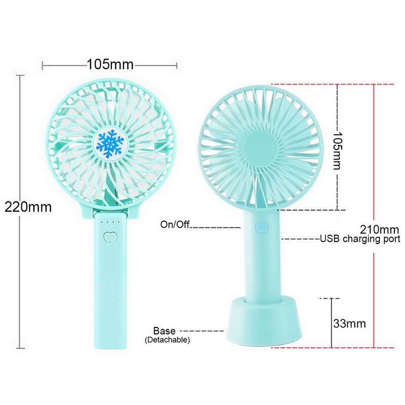 1pc mini håndholdt stærk vind fan abs bærbar ventilator til kontor udendørs husholdningsrejser