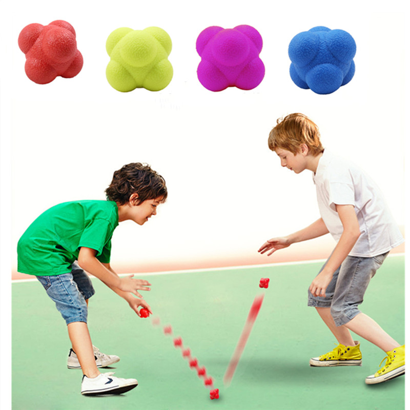 7 cm Fitness Sechseckiger Reaktionsball Silikon Agility Koordination Reflexübung Reaktionstraining Sport Fitnessbälle Spielzeug