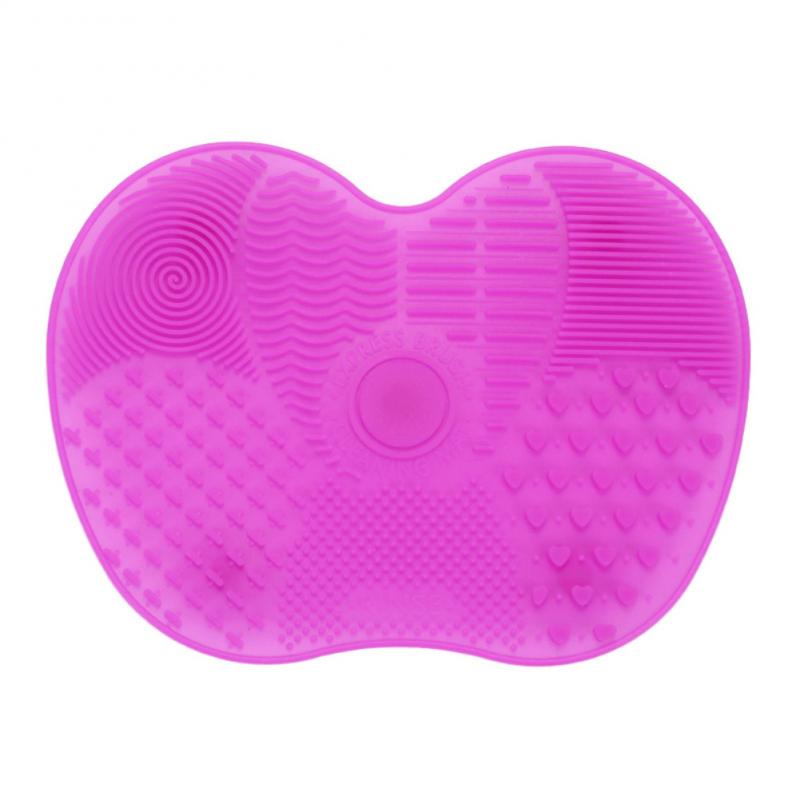 Placa de silicone mágica para pincéis, utensílio para lavar pincéis de maquiagem, ferramenta de limpeza, sombra, base, tapete de limpeza das mãos, 1 peça: dark purple